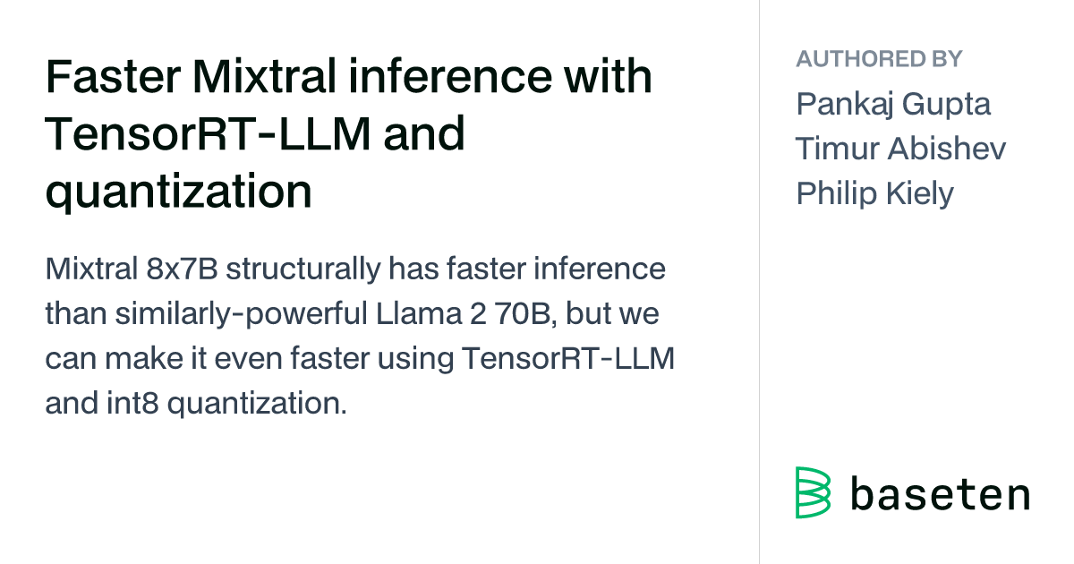 Mixtral 8x7B is an LLM with a mixture of experts architecture that produces results that compare favorably with Llama 2 70B and GPT-3.5 while using fe